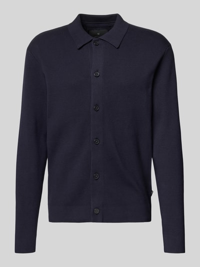 Jack & Jones Premium Strickjacke mit Kentkragen Modell 'MILANO' Dunkelblau 2