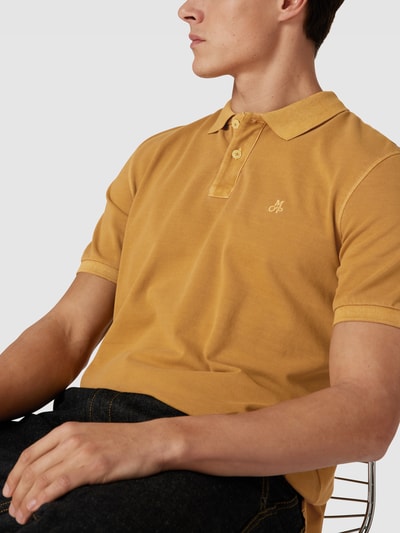 Marc O'Polo Poloshirt mit kurzer Knopfleiste Camel 3