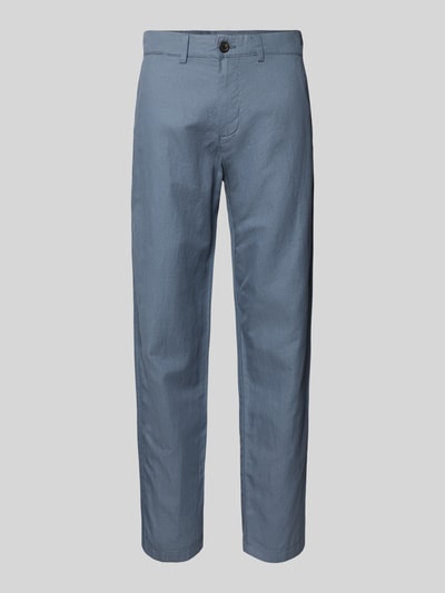 Selected Homme Spodnie lniane o kroju slim fit z mieszanki bawełny i lnu model 'MILES' Jeansowy niebieski 2