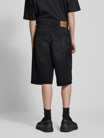 REVIEW Baggy Fit Jeansshorts mit Eingrifftaschen Black 5