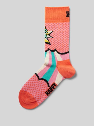 Happy Socks Socken mit Label-Print Pink 1