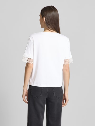 Marc Cain T-Shirt mit Spitzenbesatz Weiss 5