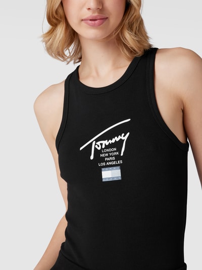 Tommy Jeans Body z efektem prążkowania Czarny 3