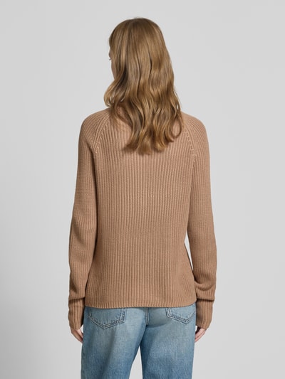 Fynch-Hatton Strickpullover mit gerippten Abschlüssen Hellbraun 5