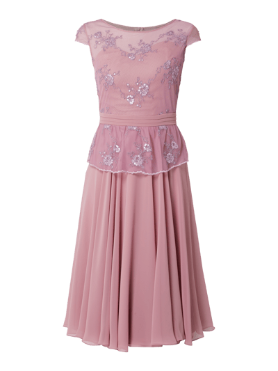 Paradi Cocktailkleid mit floralen Stickereien  Mauve 2