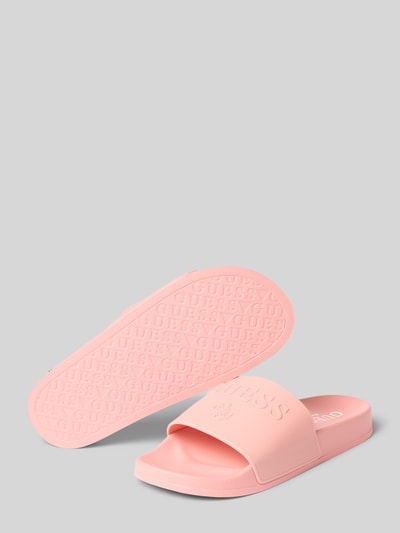 Produktfoto, Sandalette mit Logo van guess in lichtroze, afgeronde punt, comfortmodel, Rubberzool, hakhoogte maat 39/40: 3 cm