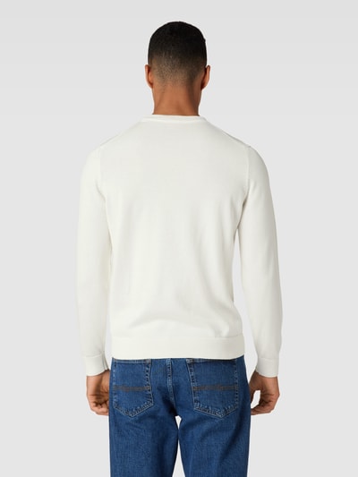 HUGO Pullover mit Label-Stitching Modell 'San Cassius' Offwhite 5