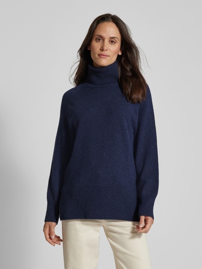 Gant Wollpullover mit Rollkragen Modell 'HERRINGBONE' Dunkelblau 4