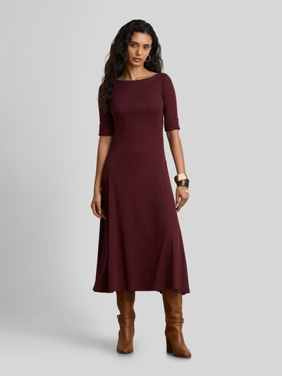 Lauren Ralph Lauren Midikleid mit U-Boot-Ausschnitt Bordeaux 4