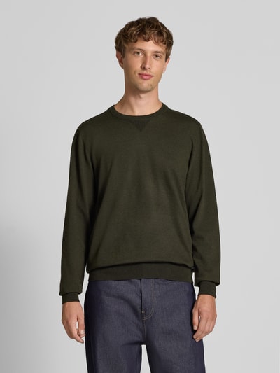 Blend Strickpullover mit Rundhalsausschnitt Modell 'Bruton' Oliv 4