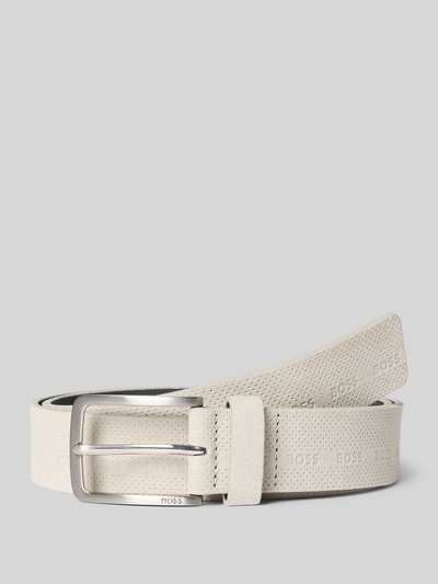 BOSS Gürtel aus echtem Veloursleder Modell 'VERED-SD-PERF_SZ35' Offwhite 1