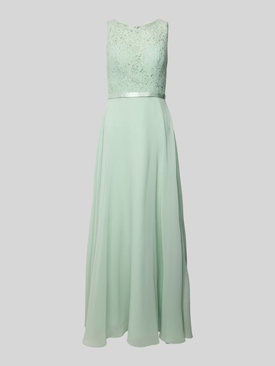 Luxuar Abendkleid mit Strasssteinbesatz Hellgruen 2