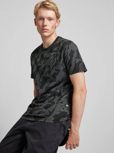 G-Star Raw T-Shirt mit geripptem Rundhalsausschnitt Black 3