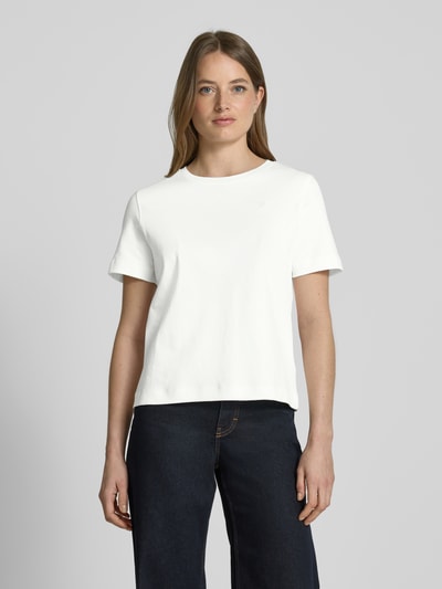 Oui T-Shirt mit Motiv-Stitching Offwhite 4