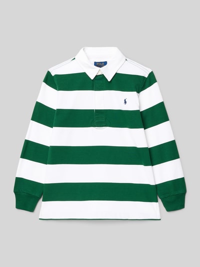 Polo Ralph Lauren Kids Longsleeve mit Polokragen und Label-Stitching Weiss 1