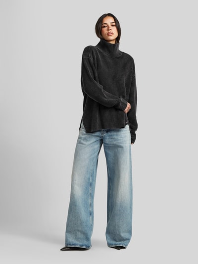 G-Star RAW Oversized Turtleneck-Pullover aus reiner Baumwolle Black 1