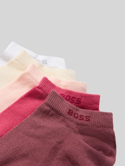 Produktfoto, Sneakersocken im 5er-Pack mit Logo-Detail von BOSS in Rosa- und Beigetönen, Feinstrick, Baumwoll-Mix, unifarben, elastischer Bund