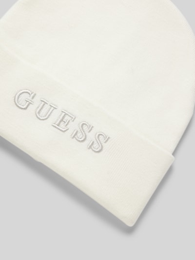 Guess Beanie mit Label-Stitching Offwhite 2