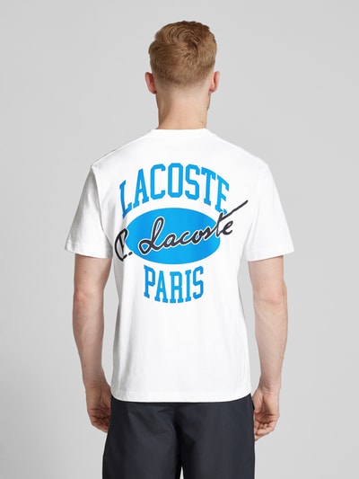 Lacoste T-shirt z wyhaftowanym logo Biały 5