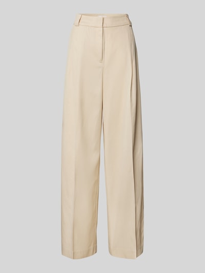 Mango Wide Leg Stoffhose mit Bundfalten Modell 'MERIDA' Beige 2