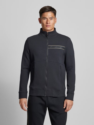 Joy Sweatjack met labeldetail, model 'G-Style' Antraciet - 4