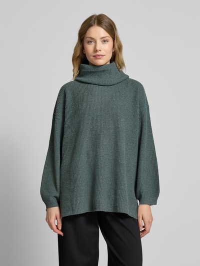 Vero Moda Sweter z dzianiny o kroju oversized z szerokim golfem model ‘ZIA’ Trzcinowy 4