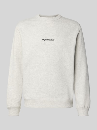 Jack & Jones Sweatshirt mit Rundhalsausschnitt und Label-Stitching Offwhite Melange 2