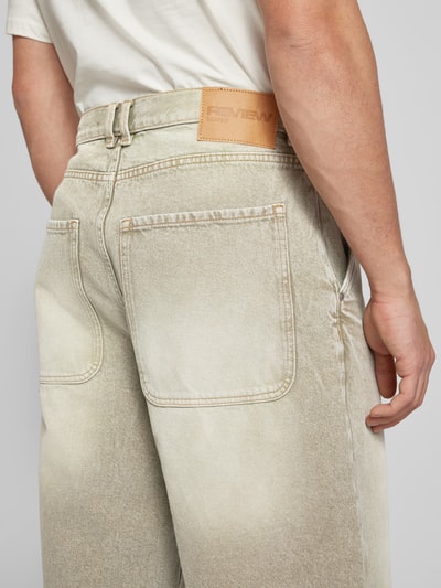 REVIEW Szorty jeansowe o kroju baggy fit z wpuszczanymi kieszeniami Zielony 3