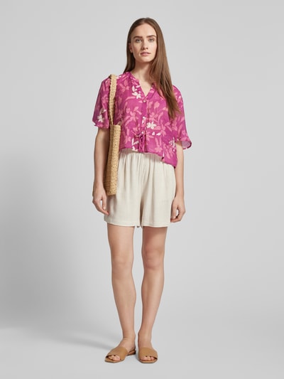 Jake*s Collection Blouse met knoopdetail Fuchsia gemêleerd - 1