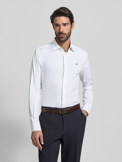 Tommy Hilfiger Regular fit zakelijk overhemd van puur katoen Bleu - 4