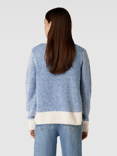 ICHI Strickpullover mit Streifenmuster Modell 'Kamara' Blau 5