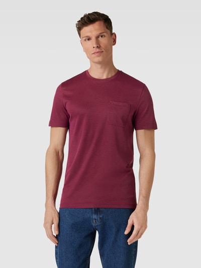 Christian Berg Men T-shirt met opgestikte borstzak Fuchsia - 4