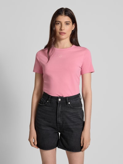BOSS Orange T-shirt met labelprint, model 'Elogo' Felroze - 4