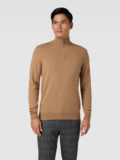 Fynch-Hatton Gebreide pullover met opstaande kraag Camel - 4