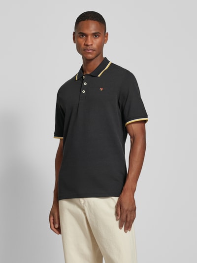 Jack & Jones Premium Koszulka polo o kroju regular fit z wyhaftowanym logo model ‘BLUWIN’ Czarny 4