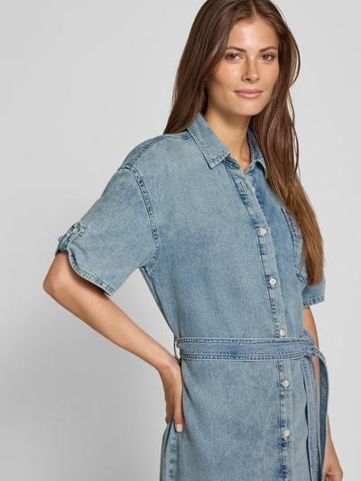 Mustang Knielanges Kleid mit Knopfleiste Modell 'Camilla' Hellblau 3