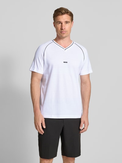 BOSS Green Regular Fit T-Shirt aus reiner Baumwoll Modell 'TEE RETRO TL' Weiss 4