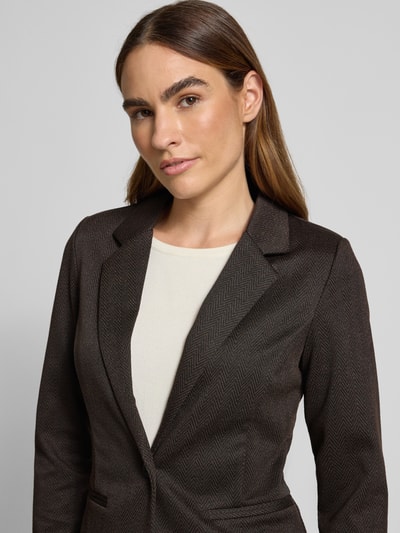 ICHI Slim Fit Blazer mit Viskose-Anteil Modell 'Kate' Dunkelbraun 3