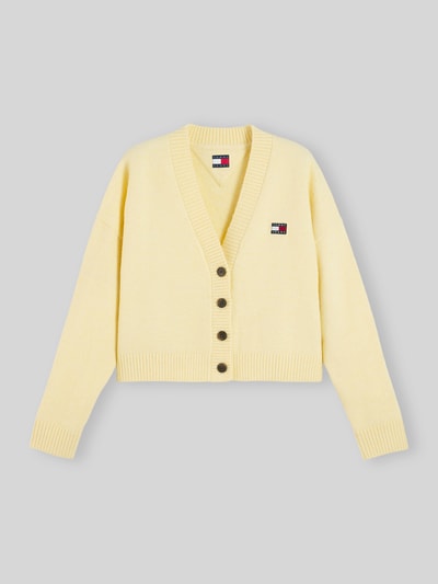 Tommy Jeans Kardigan rozpinany o kroju relaxed fit z dodatkiem wełny z alpaki i dodatek wełny Jasnożółty 2