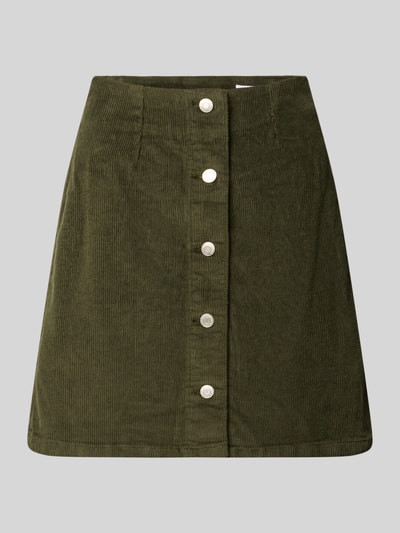 Produktfoto, olivgrüne spódnica mini mit Knopfleiste aus mieszanka modalu i bawełny Regular Fit Mini-Rock aus Baumwoll-Mix Modell 'ETTA' von VERO MODA, Damen Mini-Rock von VERO MODA