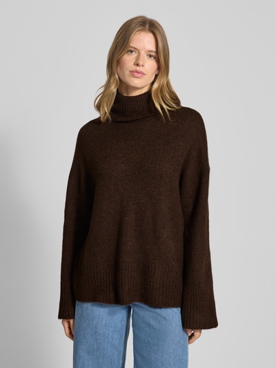 Gina Tricot Sweter z dzianiny o kroju oversized z golfem Średniobrązowy 4