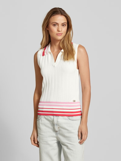 LIU JO SPORT Strickpullunder mit Polokragen Offwhite 4