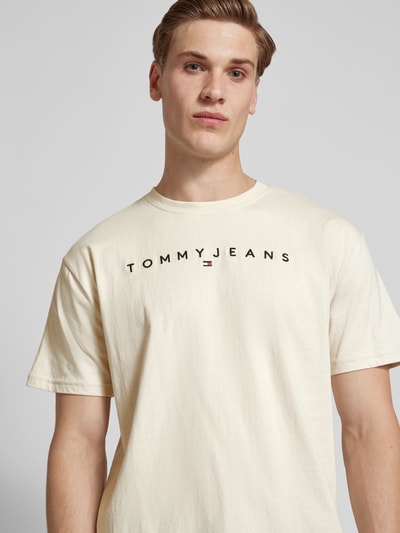 Tommy Jeans T-shirt met labelprint Beige - 3