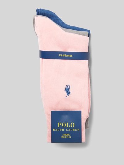 Polo Ralph Lauren Underwear Skarpety z wyhaftowanym logo w zestawie 3 szt. Różowawy 3