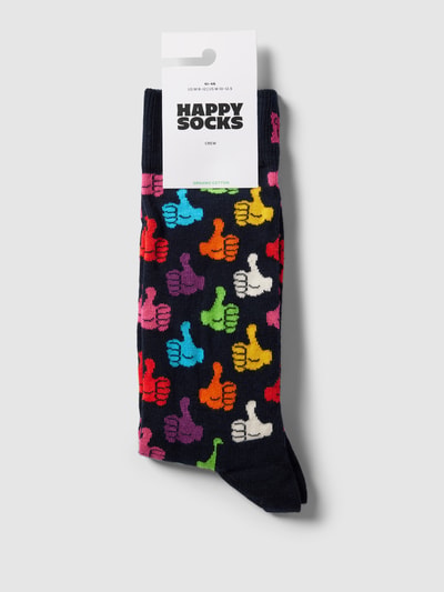 Happy Socks Socken mit Allover-Muster Modell 'Thumbs Up' Marine 3