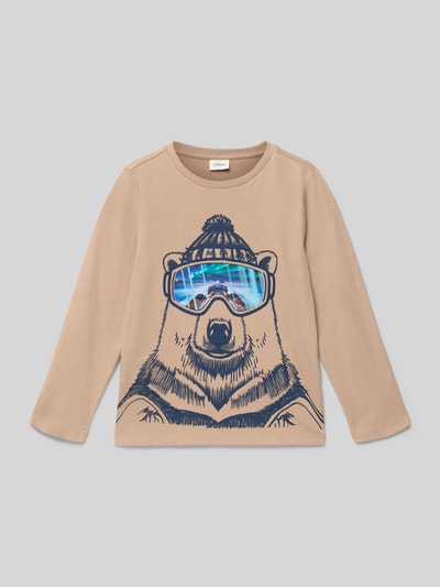 s.Oliver RED LABEL Regular fit shirt met lange mouwen van puur katoen Beige - 1