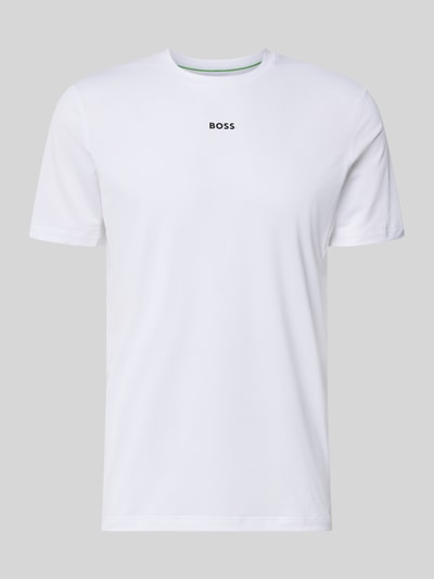BOSS Green Slim Fit Sport-T-Shirt mit Label-Print Modell 'TS_Active' Weiss 1