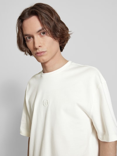 SERGIO TACCHINI T-shirt met labelstitching, model 'SIMBA' Offwhite - 3