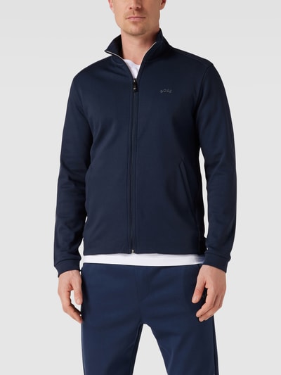 BOSS Green Sweatjacke mit Label-Patch Marineblau 4