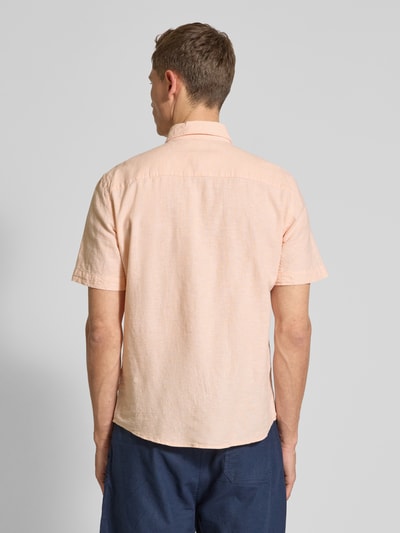 MCNEAL Regular Fit Freizeithemd aus Leinen-Baumwoll-Mix Apricot 5